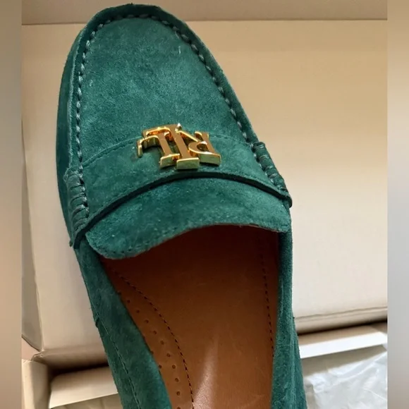 Ralph Lauren Suede Loafer - Emerald Green - Picture 3 of 9